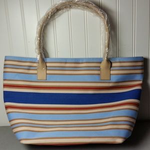 ELLINGTON Tote Handbag Beach bag Purse Striped Tan